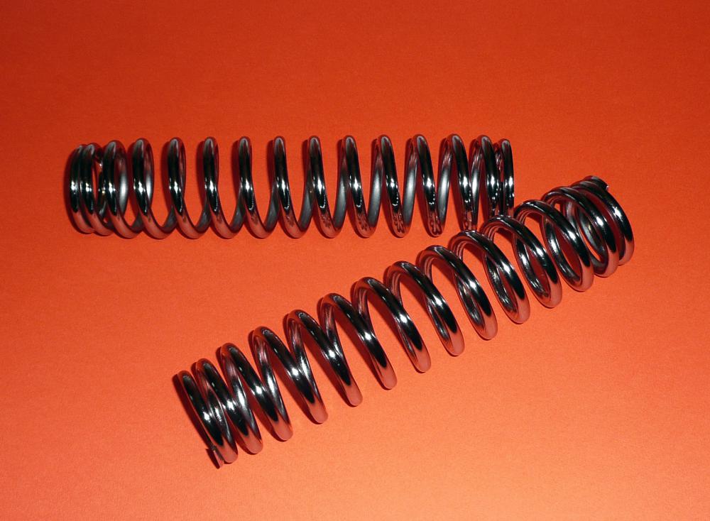 1 pair of chrome plated barrel type springs to fit Marzocchi rear shock