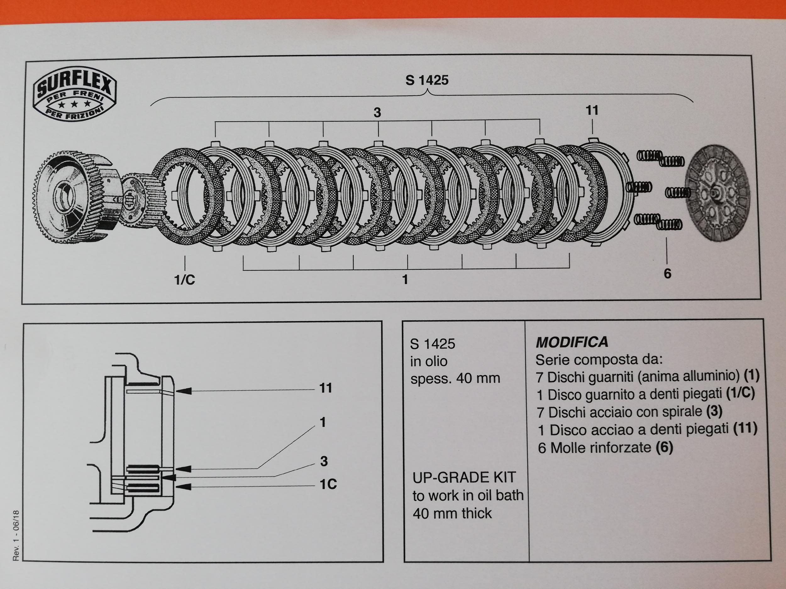 Surflex clutch plate set+clutch springs for Ducati bevel gear models 750 860 900