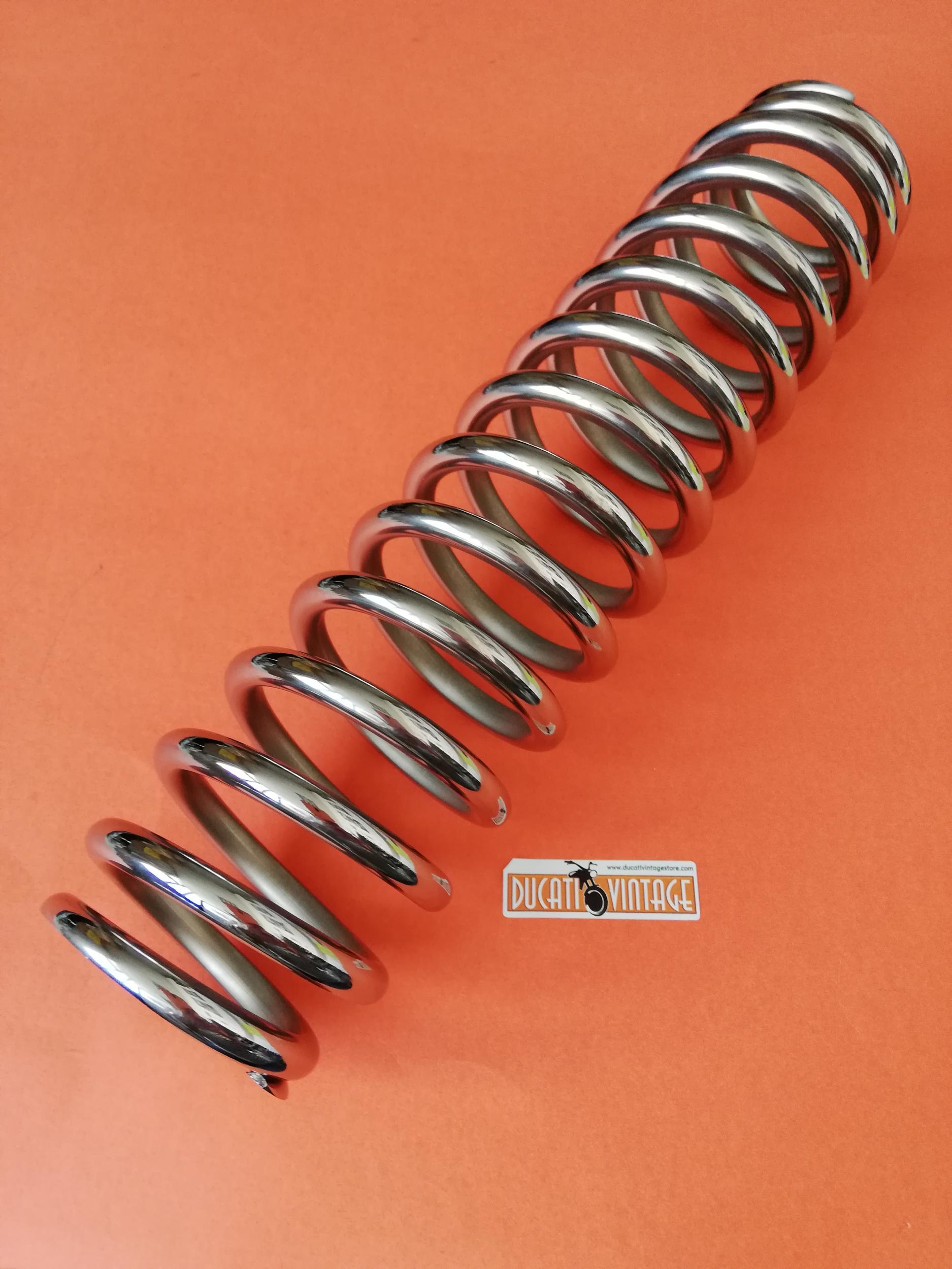 1 single chrome plated barrel type springs to fit Marzocchi rear shock