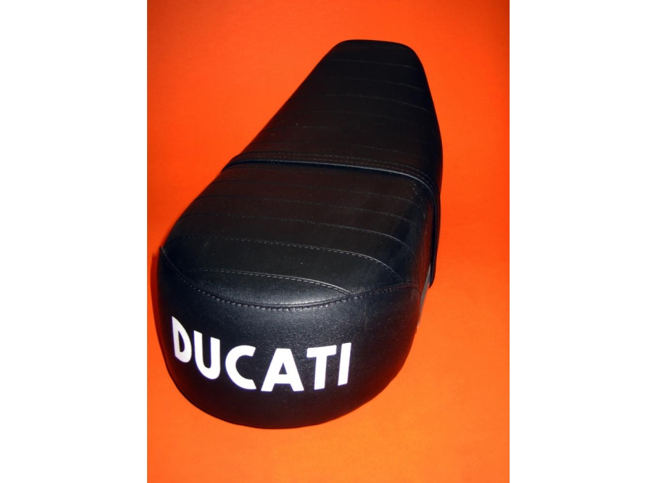 Ribbed saddle with Ducati brand  for Ducati Scrambler (harder rubber)