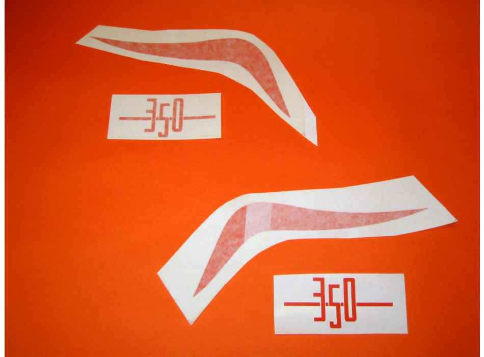 Transfer printing orange L.H.+R.H. for fibreglass tool box covers Ducati Scrambl