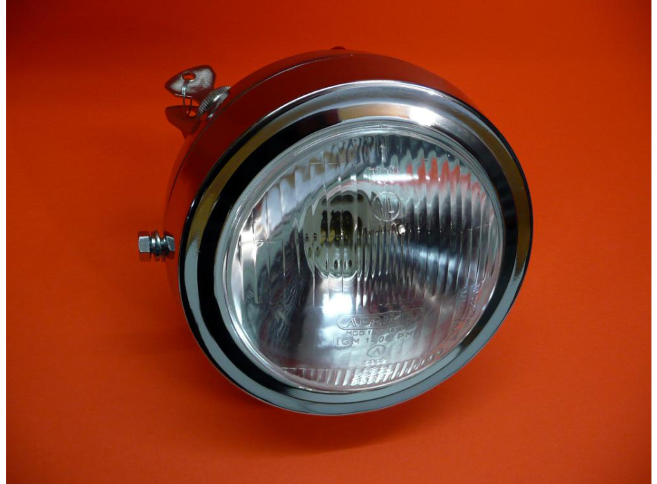 Full Aprilia headlight flat model chromium-plated for Ducati Scrambler,Desmo,Mark3,RT