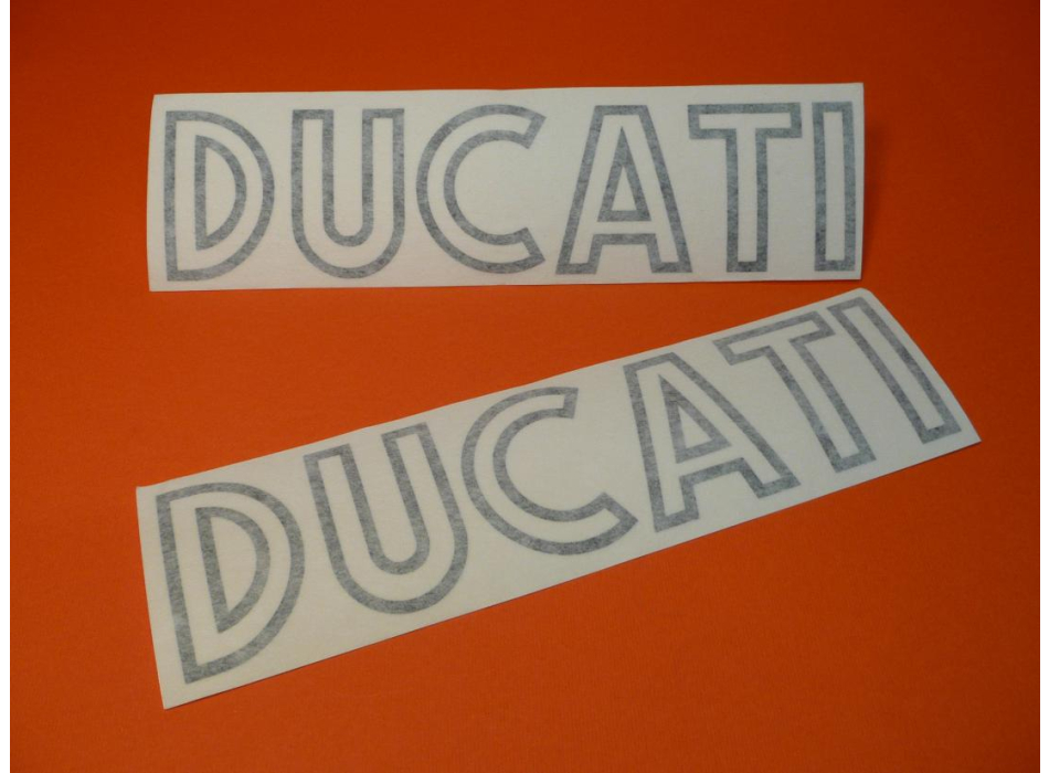 Ducati tank decals Ducati Desmo Yellow, Ducati Silver Shotgun, Mark3