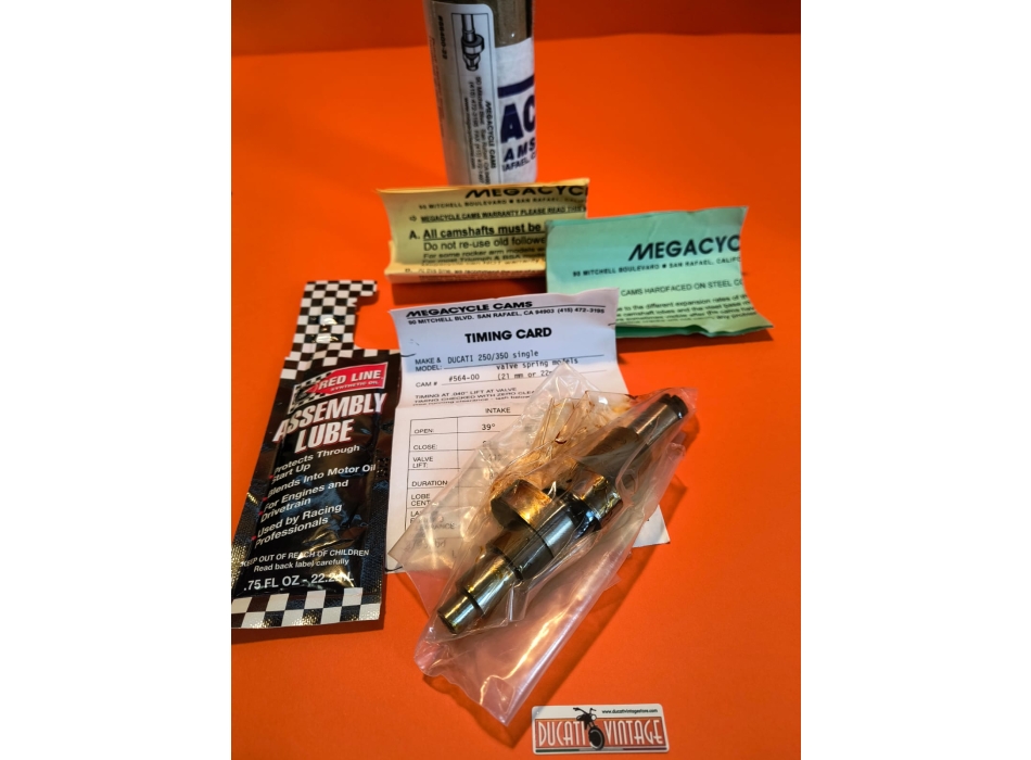 Original Megacycle USA camshaft, new, suitable for all single-cylinder Ducati 250 350 450 cc engines 