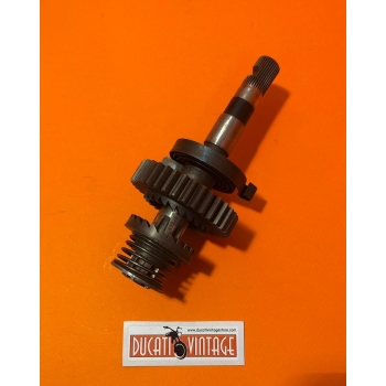 Crankshaft, original new old stock, complete with spring,for all Ducati single-cylinder wide cases, Ducati Scrambler, Ducati Desmo, Ducati RT, etc.