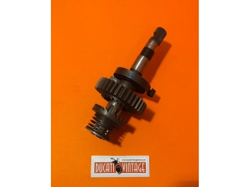 Crankshaft, original new old stock, complete with spring,for all Ducati single-cylinder wide cases, Ducati Scrambler, Ducati Desmo, Ducati RT, etc.