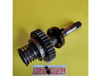 Crankshaft, original used in good condition, complete with spring,for all Ducati single-cylinder wide cases, Ducati Scrambler, Ducati Desmo, Ducati RT, etc.