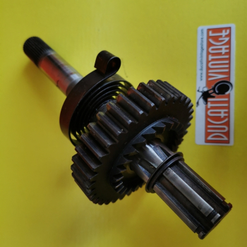 Crankshaft, original used in good condition, complete with spring,for all Ducati single-cylinder wide cases, Ducati Scrambler, Ducati Desmo, Ducati RT, etc.