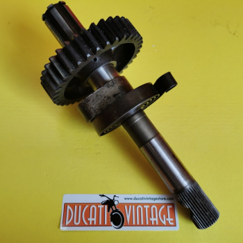 Crankshaft, original used in good condition, complete with spring,for all Ducati single-cylinder wide cases, Ducati Scrambler, Ducati Desmo, Ducati RT, etc.