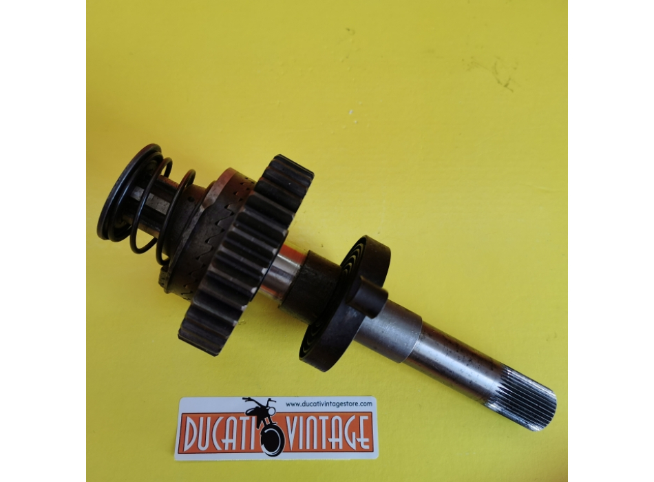 Crankshaft, original used in very good condition, complete with spring,for all Ducati single-cylinder wide cases, Ducati Scrambler, Ducati Desmo, Ducati RT, etc.
