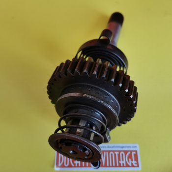 Crankshaft, original used in very good condition, complete with spring,for all Ducati single-cylinder wide cases, Ducati Scrambler, Ducati Desmo, Ducati RT, etc.
