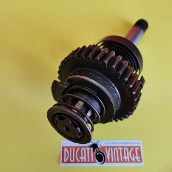 Crankshaft, original used in very good condition, complete with spring,for all Ducati single-cylinder wide cases, Ducati Scrambler, Ducati Desmo, Ducati RT, etc.