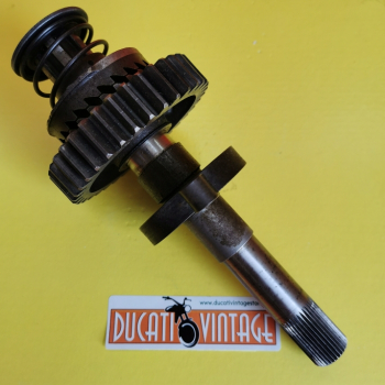 Crankshaft, original used in very good condition, complete with spring,for all Ducati single-cylinder wide cases, Ducati Scrambler, Ducati Desmo, Ducati RT, etc.