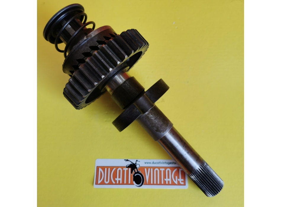 Crankshaft, original used in very good condition, complete with spring,for all Ducati single-cylinder wide cases, Ducati Scrambler, Ducati Desmo, Ducati RT, etc.