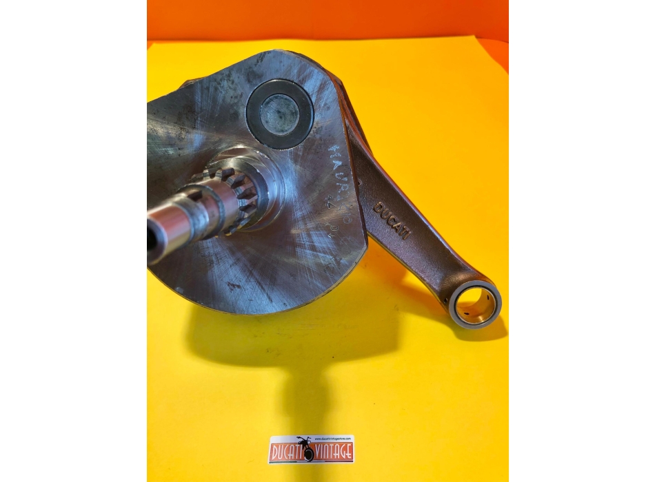 Original crankshaft, fully reconditioned, for Ducati 450cc wide case Scrambler single cylinders (1968/1976)
