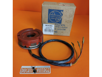 Motoplat alternator, new original spare part, for all Ducati single-cylinder 250 350cc NARROW cases spark-ignition with Motoplat flywheel