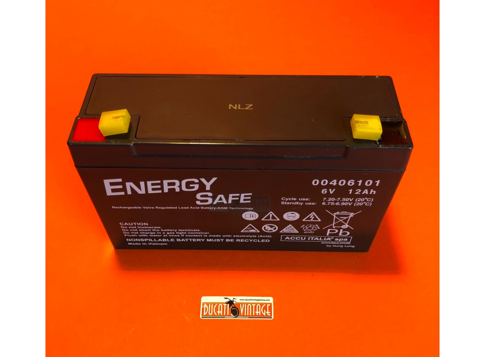 Hermetic battery lead-gel 6V 7Ah for all Ducati single models 6V 
