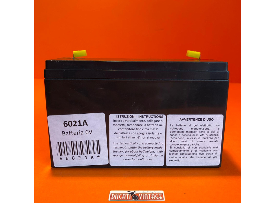 Hermetic battery lead-gel 6V 7Ah for all Ducati single models 6V 