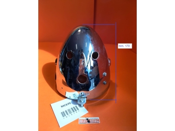 Aprilia headlight shell chrome-plated, used, for Ducati narrow case, with speedometer hole, in very good condition (measure in photo)
