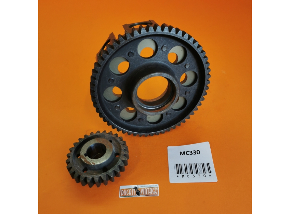 Clutch housing + and primary gear ratio 26/55 with straight teeth RACING SPECIAL Scuderia Lauro Micozzi, for all Ducati wide casing single cylinders Ducati Scrambler, Desmo, etc. 