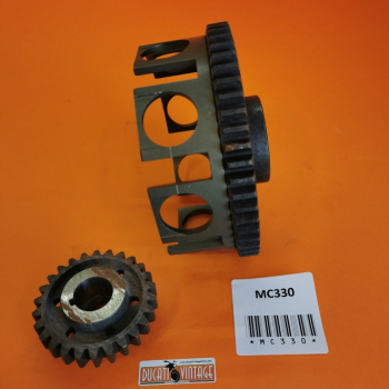 Clutch housing + and primary gear ratio 26/55 with straight teeth RACING SPECIAL Scuderia Lauro Micozzi, for all Ducati wide casing single cylinders Ducati Scrambler, Desmo, etc. 