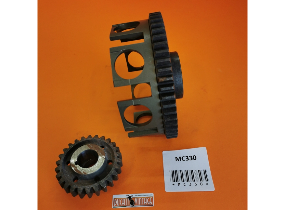 Clutch housing + and primary gear ratio 26/55 with straight teeth RACING SPECIAL Scuderia Lauro Micozzi, for all Ducati wide casing single cylinders Ducati Scrambler, Desmo, etc. 