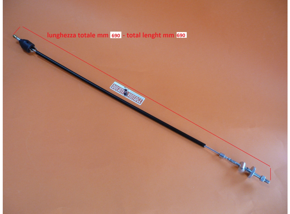 Back brake control tie-rod, L. 690 total, with stop switch for Ducati Twin with drum brake 860 and 90 GT/S