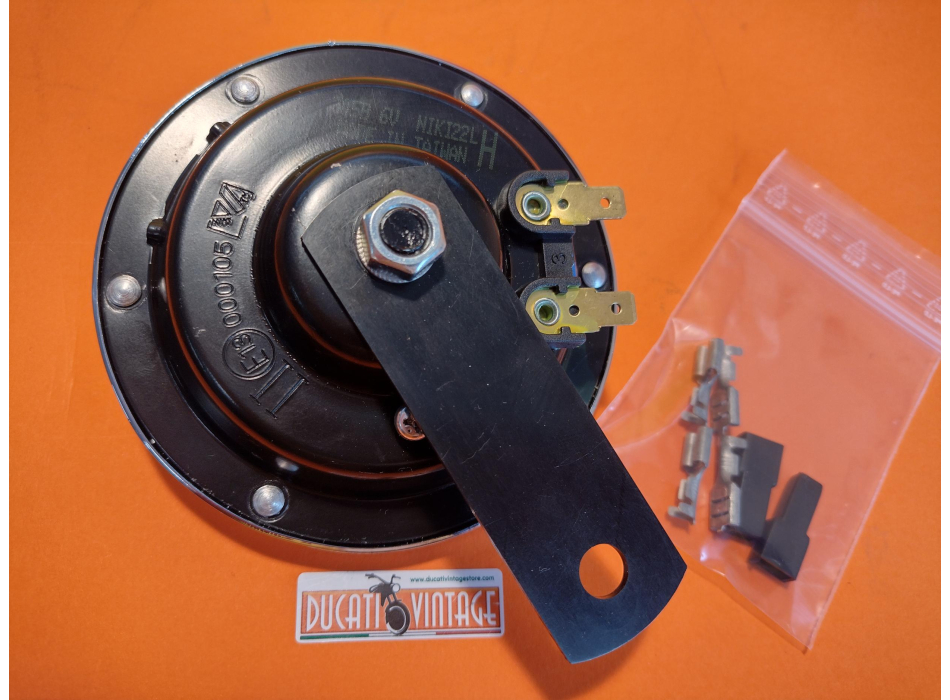Cev horn 6V replica faston fasteners for Ducati narrow and wide case