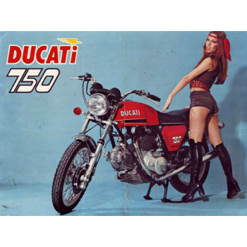 L. H. exhaust manifold Conti original vertical head Ducati 750GT e Ducati 750 S