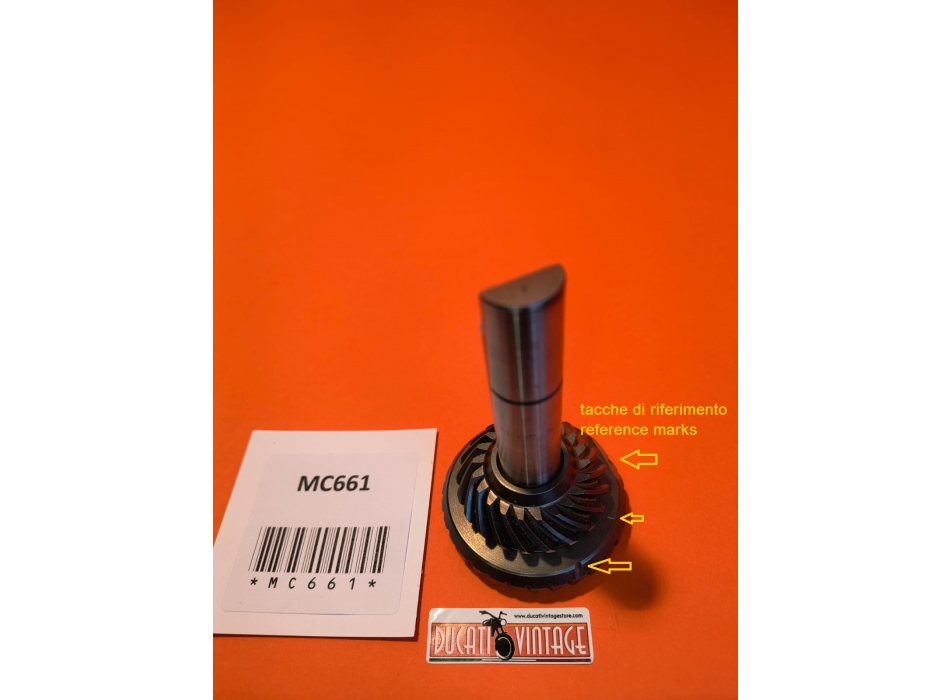 Bottom bevel gear original, new, excellent for all single cylinder wide case and narrow case engines Ducati Z=21-30