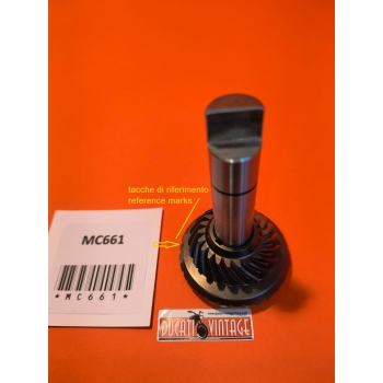 Bottom bevel gear original, new, excellent for all single cylinder wide case and narrow case engines Ducati Z=21-30