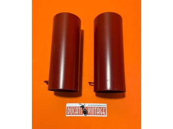 Pair of ORIGINAL Unmarked Upper Steel Fork Shrouds Ducati 31.5mm – Restored