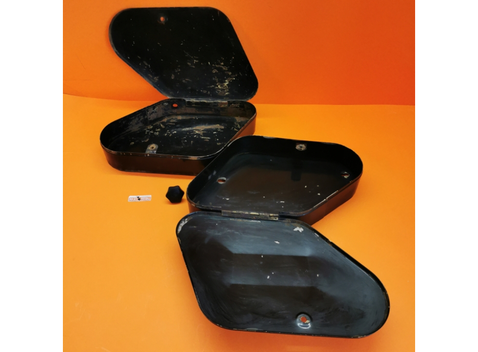 Pair of used storage cases original for Ducati motorcycles with outfitting for traffic police