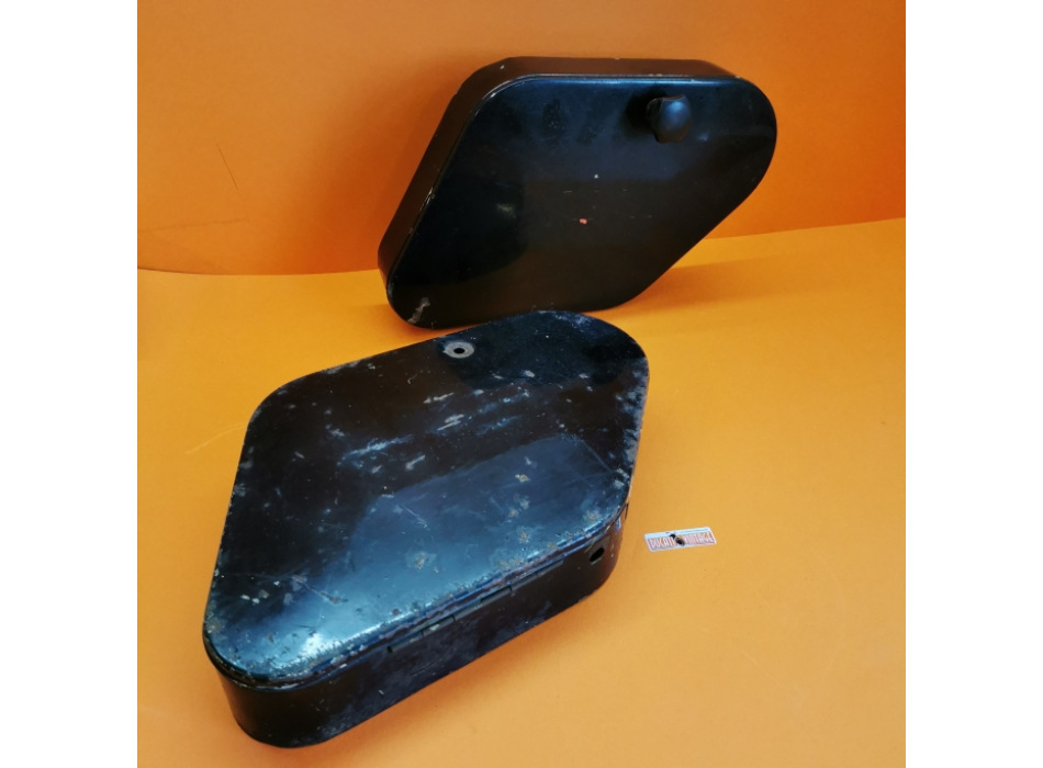 Pair of used storage cases original for Ducati motorcycles with outfitting for traffic police