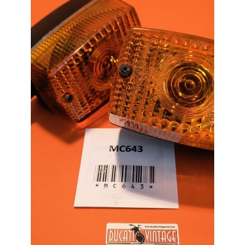 Pair of CEV rectangular direction indicators for used 70s motorcycles