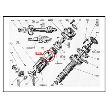 Spacer Ø 31 x 35 x h 19.6 between thrust bearings for the lower bevel gear and inside the bush for lower bevel gear bearings for Ducati single 250 350cc