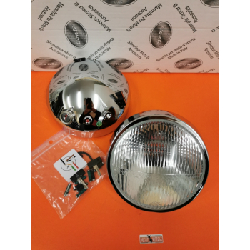 Full Aprilia headlight flat model chromium-plated for Ducati Desmo Yellow
