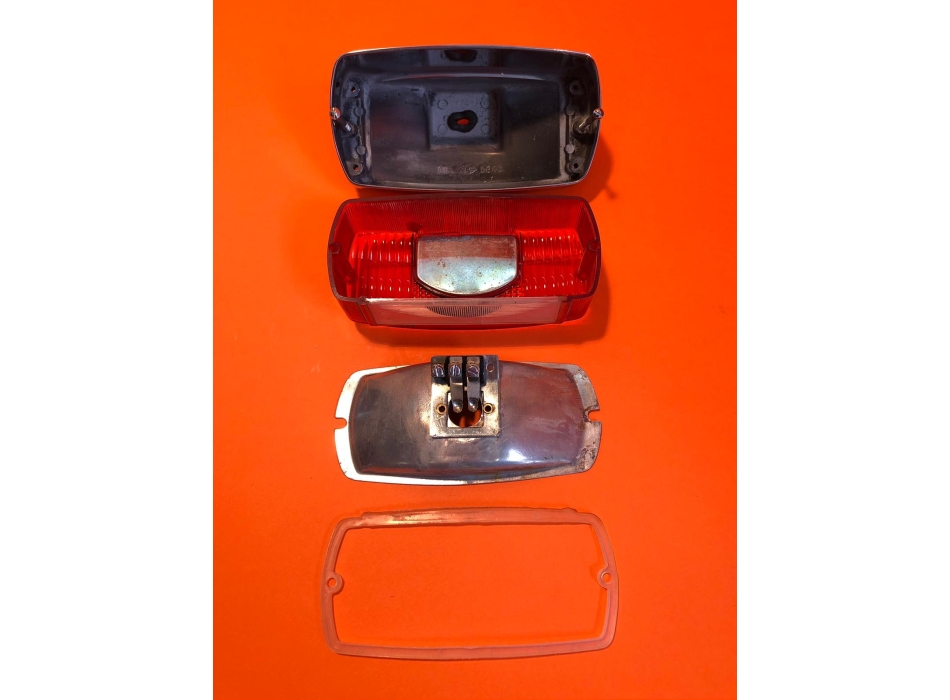 Taillight rectangular in aluminium,  original, Ducati narrow, wide case