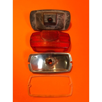 Taillight rectangular in aluminium,  original, Ducati narrow, wide case