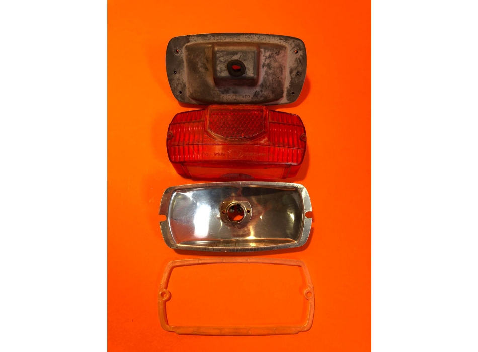 Taillight rectangular in aluminium,  original, Ducati narrow, wide case