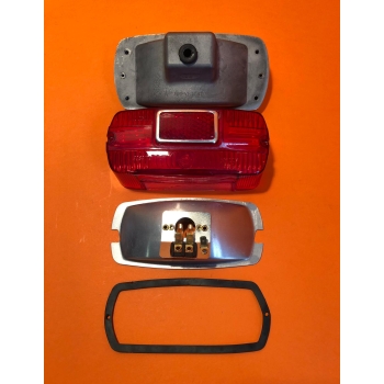 Taillight rectangular in aluminium,  partially original, Ducati narrow, wide case