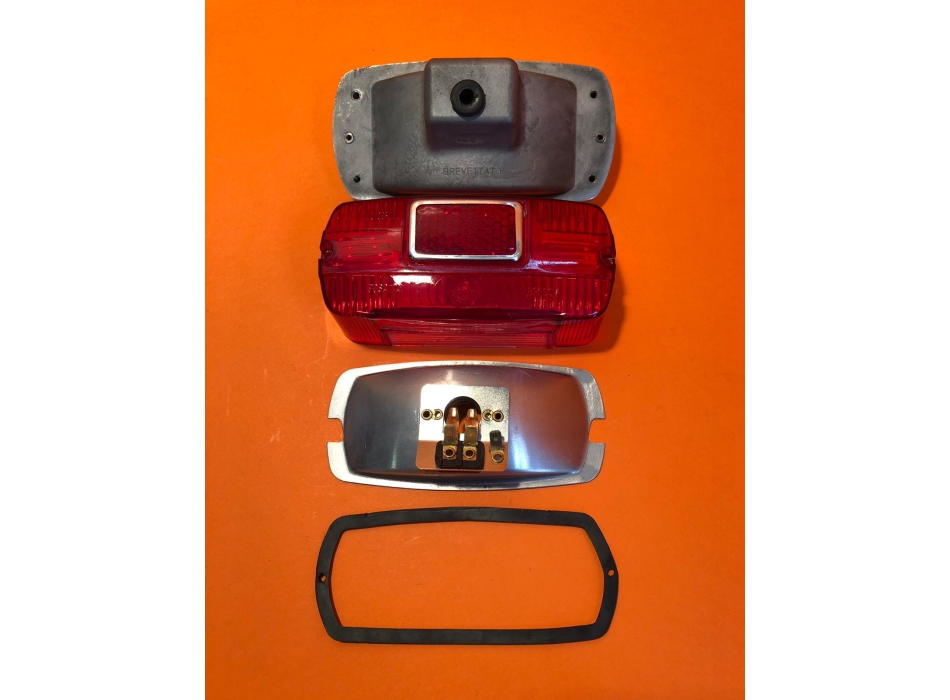 Taillight rectangular in aluminium,  partially original, Ducati narrow, wide case