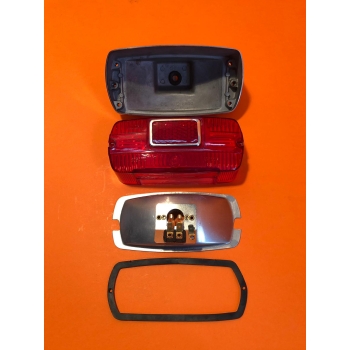 Taillight rectangular in aluminium,  partially original, Ducati narrow, wide case