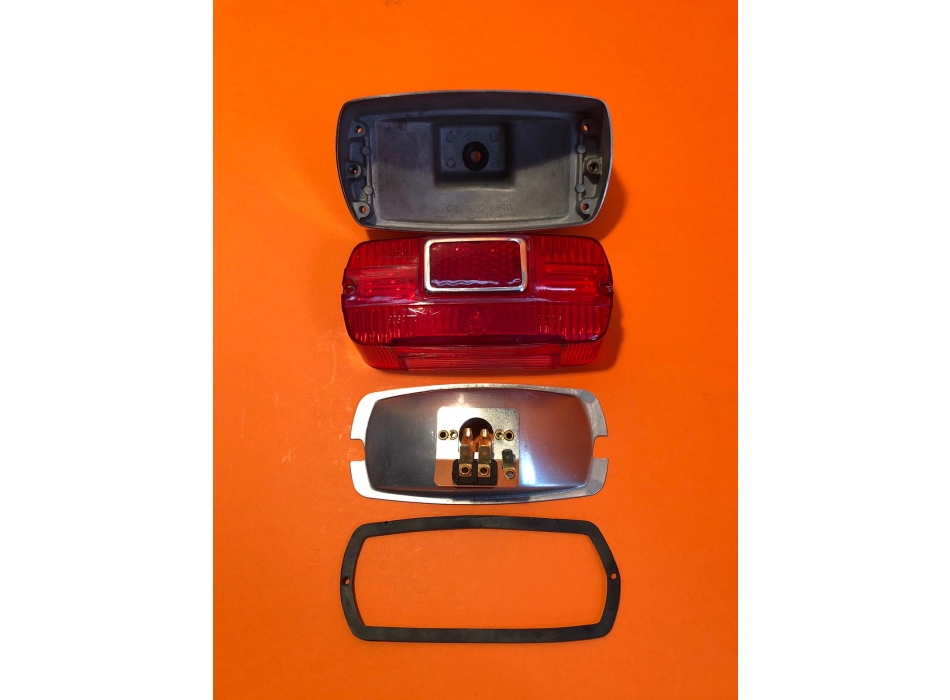 Taillight rectangular in aluminium,  partially original, Ducati narrow, wide case