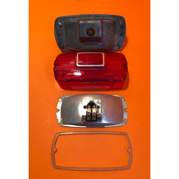 Taillight rectangular in aluminium,  partially original, Ducati narrow, wide case
