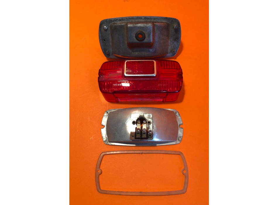 Taillight rectangular in aluminium,  partially original, Ducati narrow, wide case