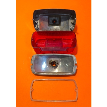 Taillight rectangular in aluminium,  partially original, Ducati narrow, wide case