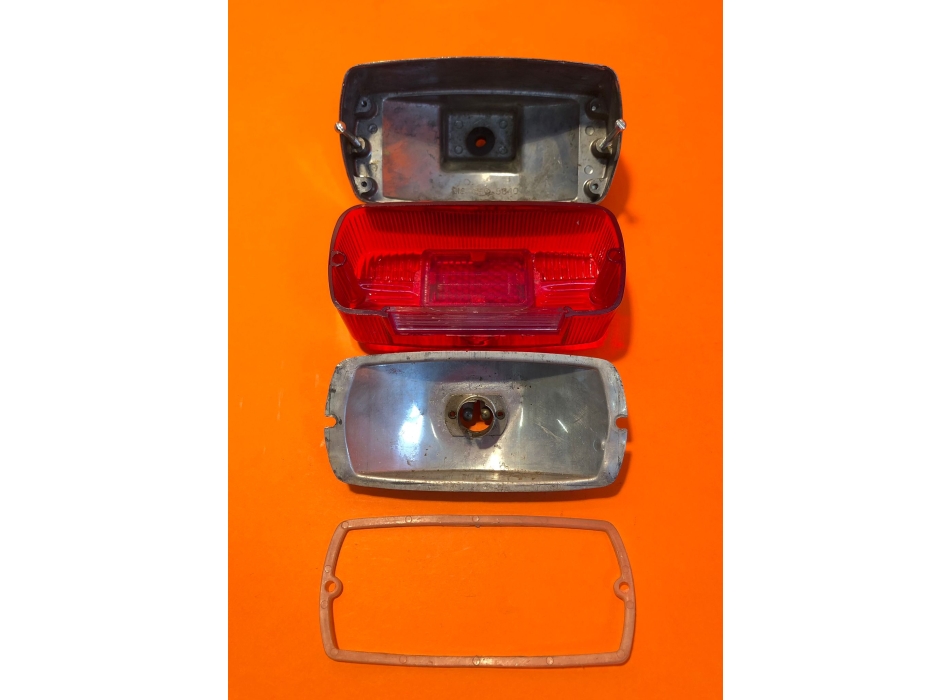 Taillight rectangular in aluminium,  partially original, Ducati narrow, wide case