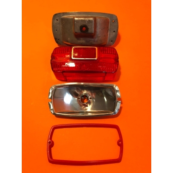 Taillight rectangular in aluminium,  partially original, Ducati narrow, wide case