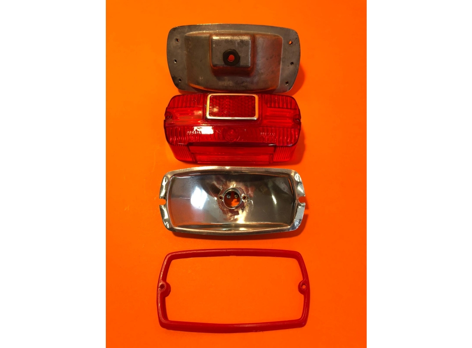Taillight rectangular in aluminium,  partially original, Ducati narrow, wide case